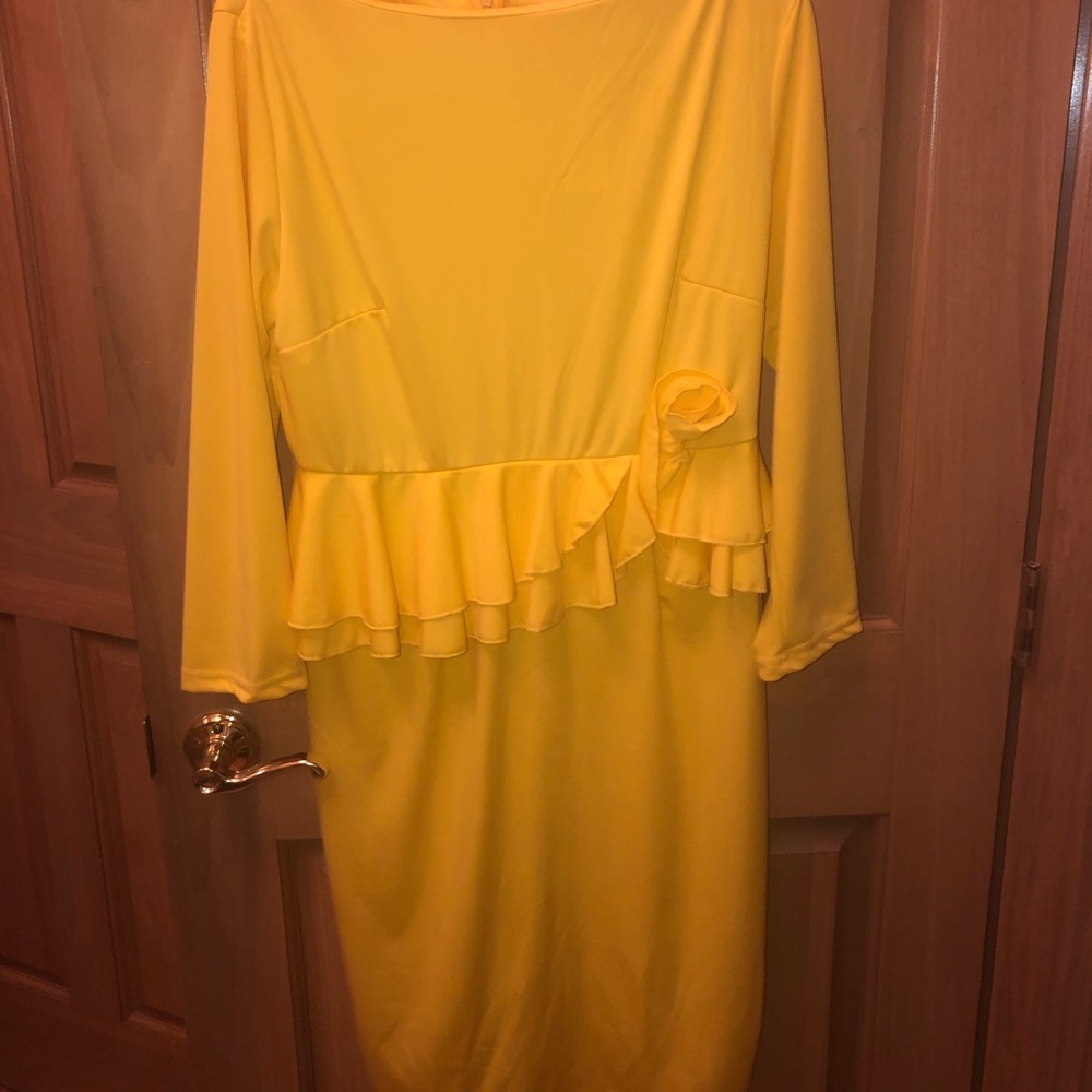 Yellow midi dress